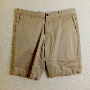 Claiborne Shorts Men's 34 Khaki Flat Front‎ Cotton
